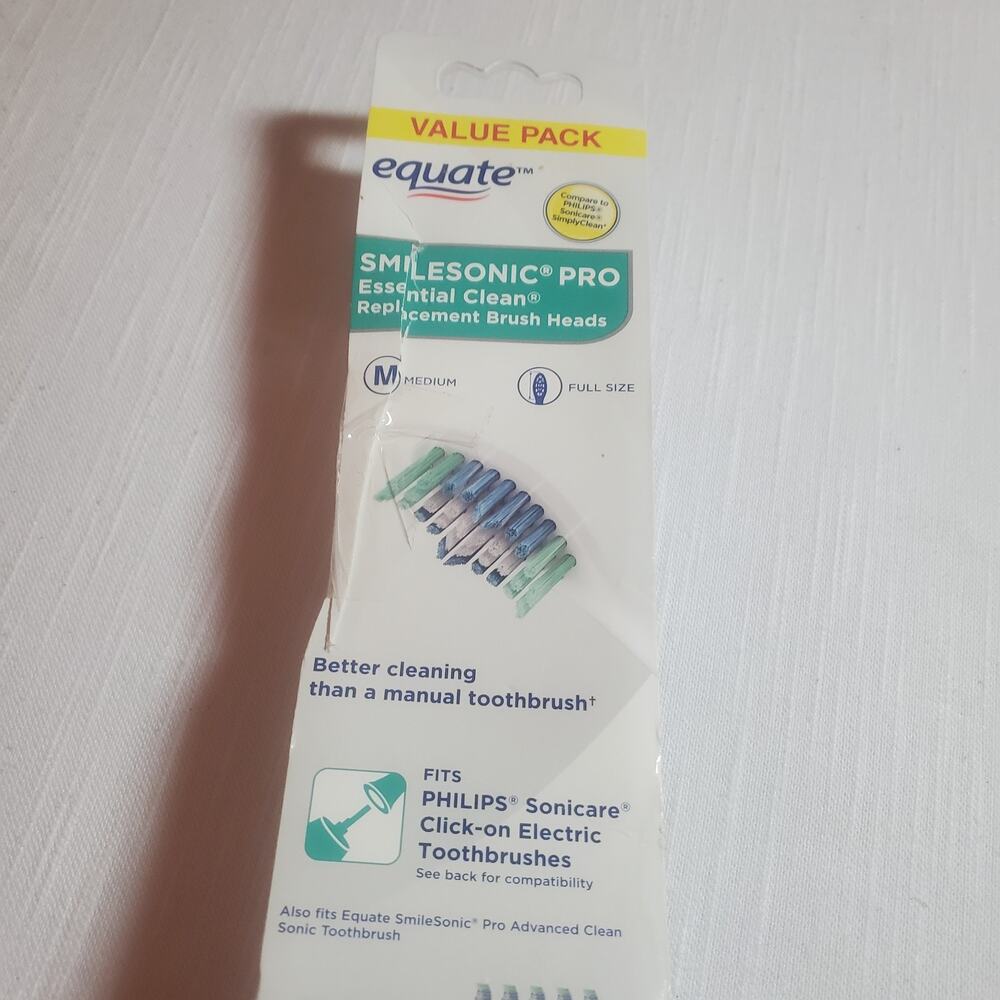 Equate Smilesonic Pro | Medium Full Size | BRUSH HEADS | 4 Count